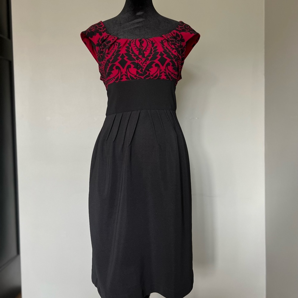 Black and red lace dress